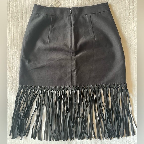 Alexander Wang Black Mini Skirt with Leather Fringe - Picture 4 of 7